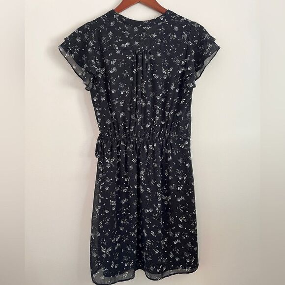 H&M Black Floral Short Sleeve Dress | Size 6 - Picture 5 of 9